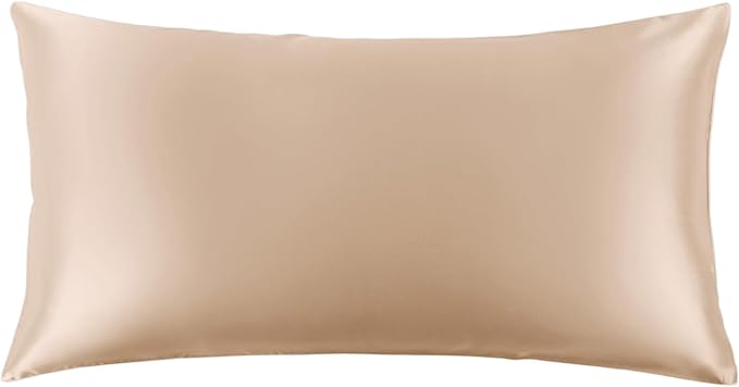 THXSILK Set of 2 100% Mulberry Silk Pillowcase for Hair and Skin, Grade 6A+ Mulberry Silk Pillow Cases 22 Momme, Hypoallergenic Pillow Case Cover with Zipper (California King 20"x40", Beige)