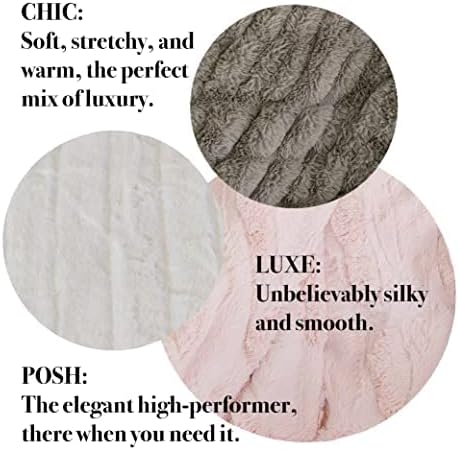 Minky Designs Blueberry Minky Blanket – Ultra Soft Faux Fur Throw Blanket for Couch, Bed & Home – Fluffy, Warm & Luxurious – Chic Collection (X-Large, 60x84)