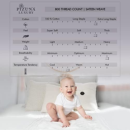 Pizuna Pure 100% Cotton Split King Sheet Set Mellow Yellow, 800 Thread Count 100% Long Staple Cotton Split King Sheets for Adjustable Bed, 15" Deep Pocket Sheets (Combed Cotton Bed Sheets)