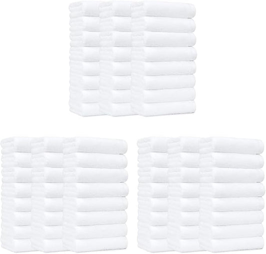 Amazon Basics Soft and Thick Cotton Hand Towels, 16 x 26 in, White, (Pack of 72)