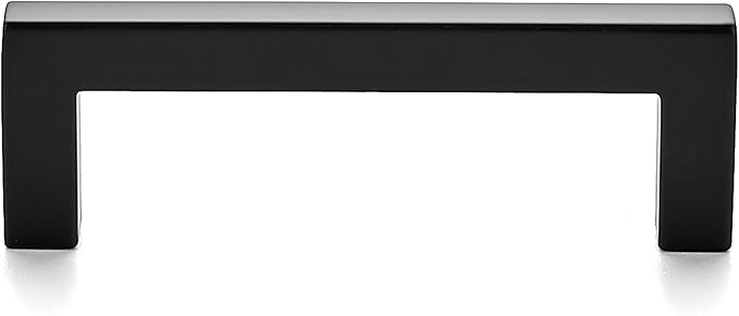 Ravinte 25 Pack Solid 3 Inch Center to Center Slim Square Bar Drawer Handles - Cabinet Hardware in Matte Black - Kitchen Handles and Pulls