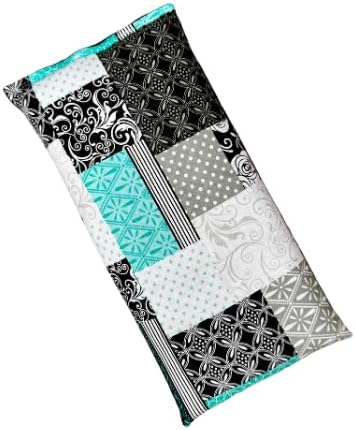 Large Microwave Heating Pad with Flax Seed, Scented or Unscented, Good for Back Pain or Cramps, Moist Heat Therapy or Ice Pack, Microwavable Bean Bag, 6" x 12" (Patchwork, Lavender & Peppermint)