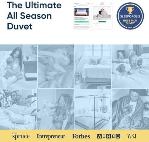 Vesta Heavyweight Silk Comforter, Overfilled Duvet Insert for Cold Sleepers & Winter, 100% Silk Fill with 100% Cotton Shell, Moisture-Wicking, King Size (White, Silk Weight: 5.3lbs)