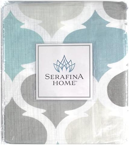 VCNY Home Universal Bathroom Fabric Shower Curtain for Men or Women: Muted Tones of Blue and Grey (Conrad Multi)