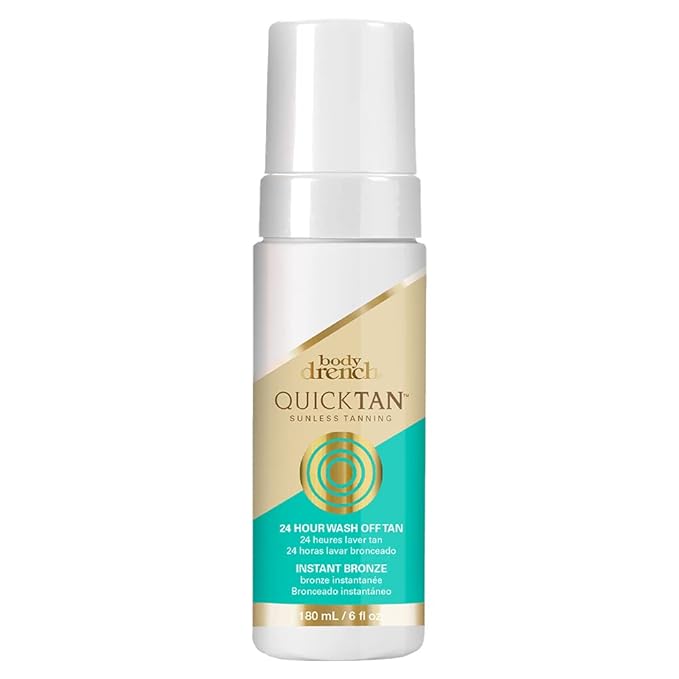 Body Drench Quick Tan Instant Wash-Off Self Tanner – 24-Hour Sunless Self Tanning Lotion for Face & Body, Natural-Looking Bronze Glow, Fake Tan 6 fl oz