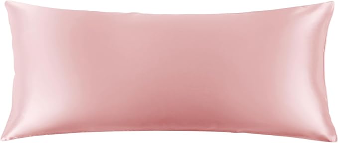 THXSILK Set of 2 100% Mulberry Silk Pillowcase for Hair and Skin Health, 22 Momme Soft and Smooth Pillowcases with Hidden Zipper, Both Sides Premium Grade 6A+ Silk, Body Size 20"x54", Pink