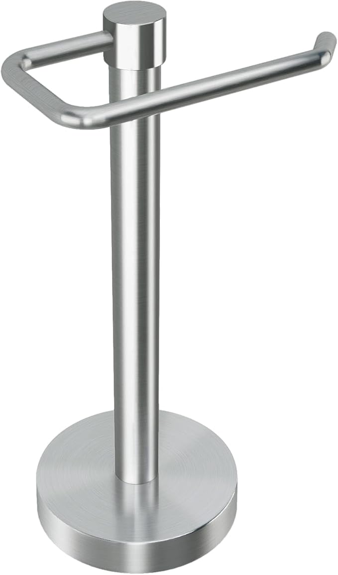 YUMORE Hand Towel Holder Stand Countertop Towel Rack Free Standing Towel Bar Hanger for Bathroom Kitchen (Brushed Nickel)