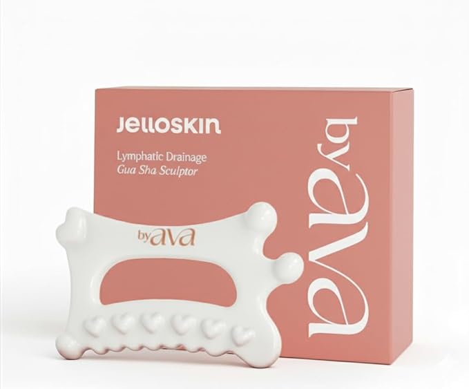 byAVA Gua Sha Jelloskin Lymphatic Massage Tool | Ceramic GuaSha for Face & Body Massage Tool | Patented Design for Lymphatic Drainage, Face Lift & Muscle Relief Body Massager