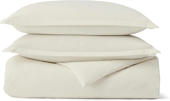 BOLL & BRANCH Flannel Duvet Set - King/Cal King, Cream - Luxury 100% Organic Cotton - 1 Duvet Cover, 2 Shams - Velvety Soft, Warm & Breathable Weave