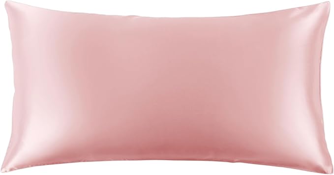 THXSILK Set of 2 100% Mulberry Silk Pillowcase for Hair and Skin Health, 22 Momme Soft and Smooth Pillowcases with Hidden Zipper, Both Sides Premium Grade 6A+ Silk, California King 20"x40", Pink