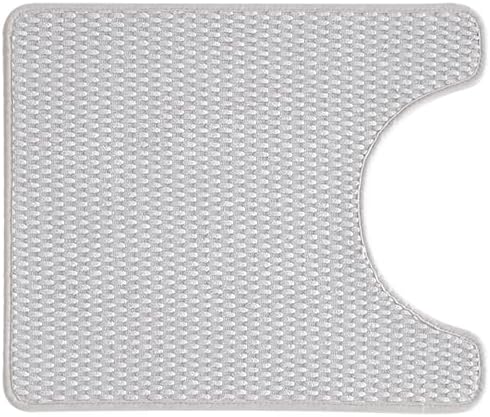 Toilet Rug, Thin Toilet Rugs U Shaped Washable Non Slip Absorbent Quick Dry Low Pile Toilet Mat, Light Grey 20"x24" U Shape