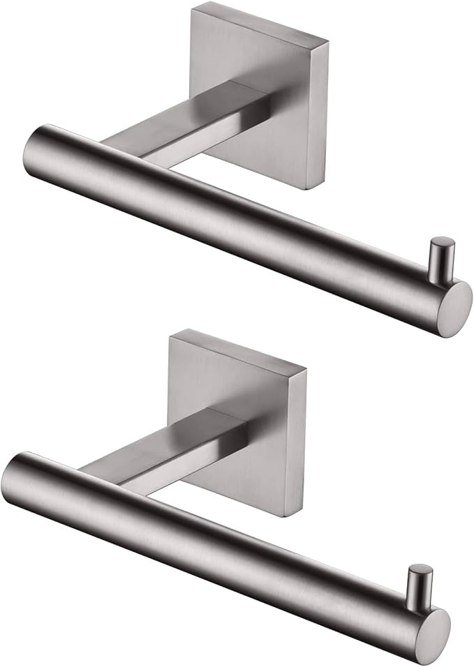 KOKOSIRI Toilet Paper Holder Tissue Paper Dispenser for Bathroom Toilet Roll Holder Brushed Nickel Stainless Steel, 2 Pack, B2005BR-2P