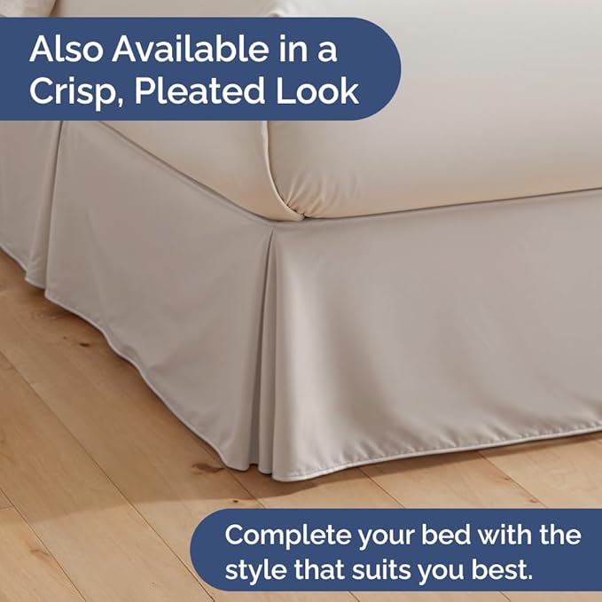 Bedskirt Queen Size Ruffle - 15 inch Drop Dust Ruffle Bed Skirt with Platform - Soft, Easy Fit, Premium Hotel Quality - Wrinkle, Fade & Shrink Resistant - for Women, Men, Kids and Teens - Light Grey