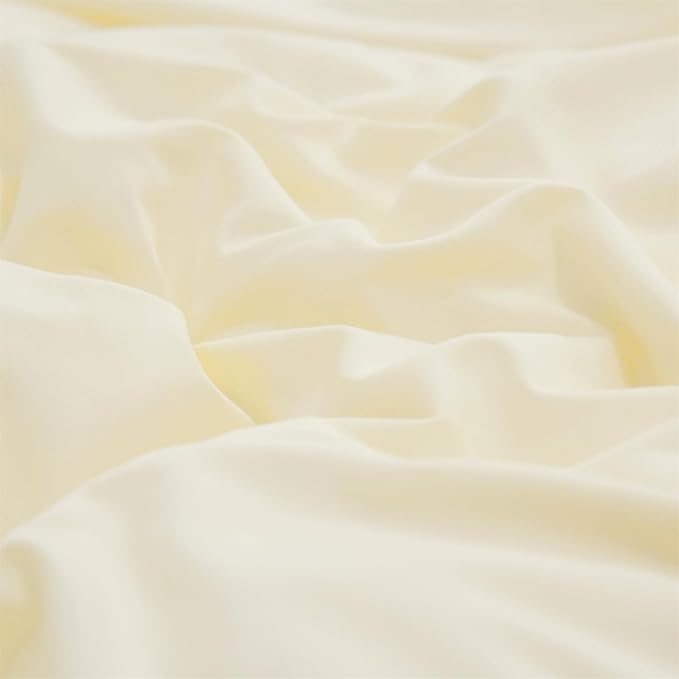 KAREVER Light Yellow Comforter Set King Off White Bedding Set Men Beige Breathable Ivory Bedding Set Women Soft Off White King Ivory Bedding Comforter Set