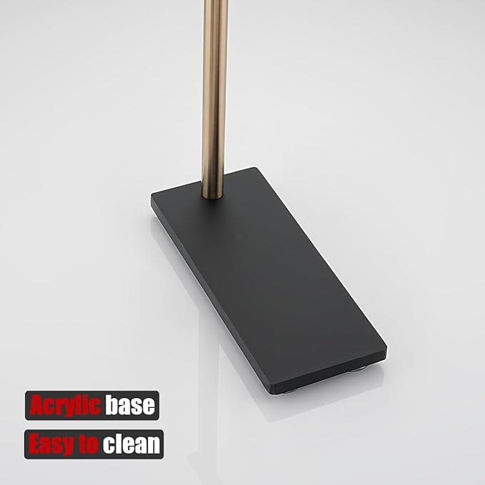 JQK Hand Towel Holder Stand Champagne Bronze, Modern Tree Rack Free Standing for Countertop with 12 Inch Bar, 304 Stainless Steel Thicken 0.8mm, HTT170-CB
