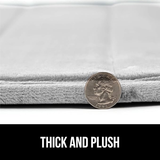 GORILLA GRIP Memory Foam Bath Mat, Soft Absorbent US Designed Bathroom Rug, Gripping Dots Machine Washable Bathmat, Cushioned Floor Mats, Shower Sink Rugs Room Décor Accessories, 36x24 Light Gray