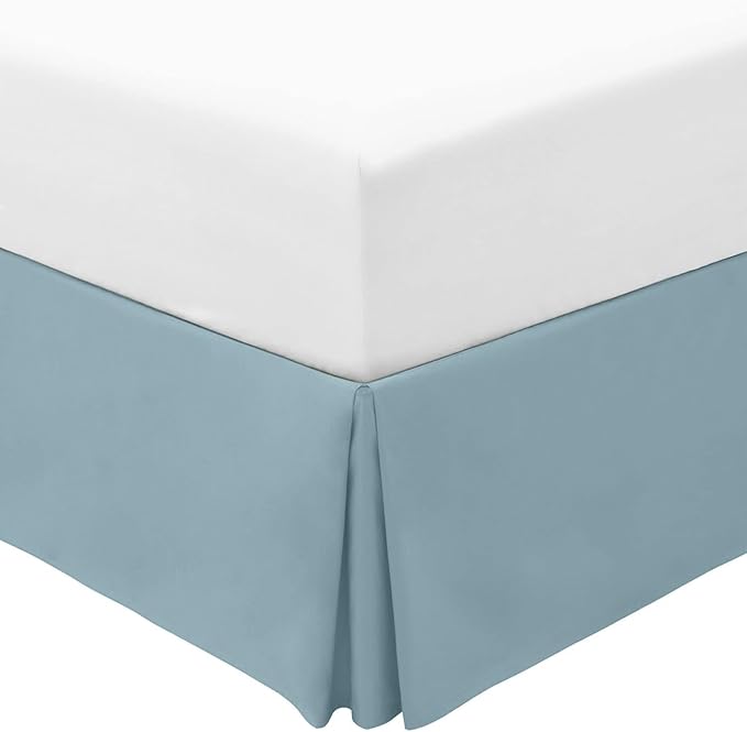 Mellanni Bed Skirt Full Size - Bed Skirting - 15-Inch Tailored Drop Pleated Dust Ruffle - Hotel Luxury Bedding - Wrinkle, Fade, Stain Resistant - 1 Bedskirt (Full, Spa Blue)