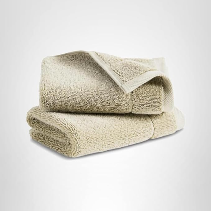 Brooklinen Super-Plush Turkish Cotton Washcloths Set of 2 Cotton, 820 GSM, Highly Absorbent, Machine Washable, Perfect for Home & Bathroom (13" x 13", Stone)