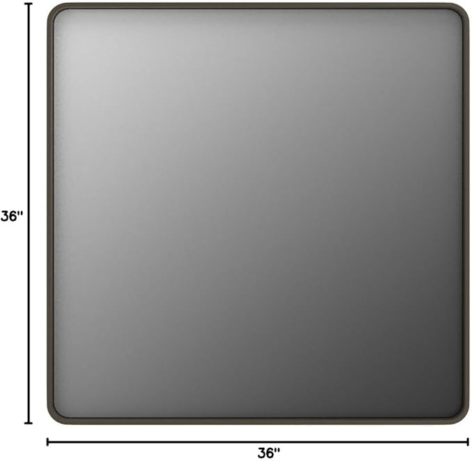 TETOTE Black Framed Mirrors for Bathroom, 36 x 36 Inch Modern Wall Mounted Square Matte Frame Decorative Vanity Mirror for Living Room Entryway