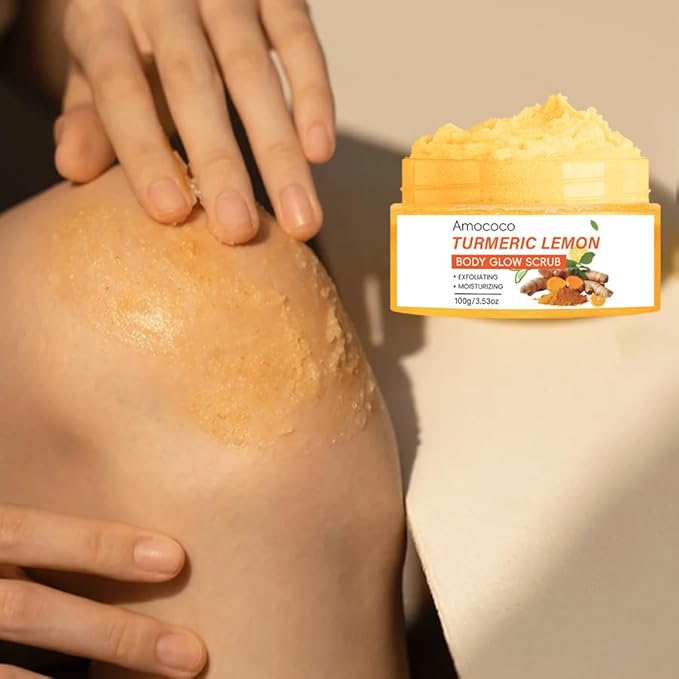 Turmeric Lemon Body Scrub, Deep Cleansing Exfoliator with Armpit Detox & Moisturization, 3.53oz