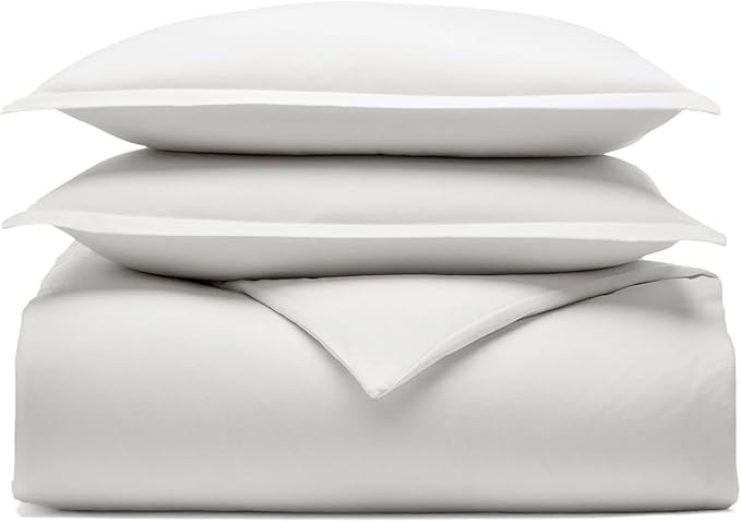 BOLL & BRANCH Flannel Duvet Set - King/Cal King, White - Luxury 100% Organic Cotton - 1 Duvet Cover, 2 Shams - Velvety Soft, Warm & Breathable Weave