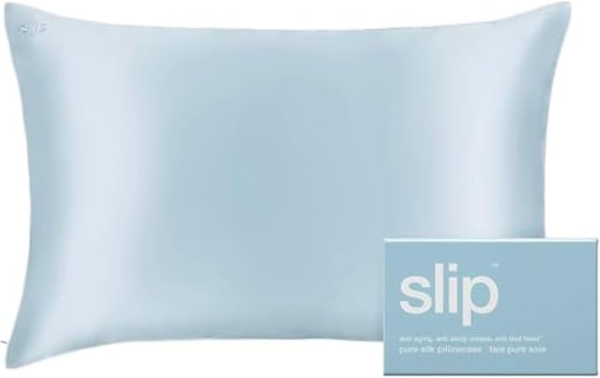 slip The Original Queen Pure Silk Pillow Case - 100% Pure 22 Momme Mulberry Silk - Queen Size Standard Pillow Case - Anti-Aging, Anti-BedHead, Anti-Sleep Crease, Seabreeze (20" x 30")
