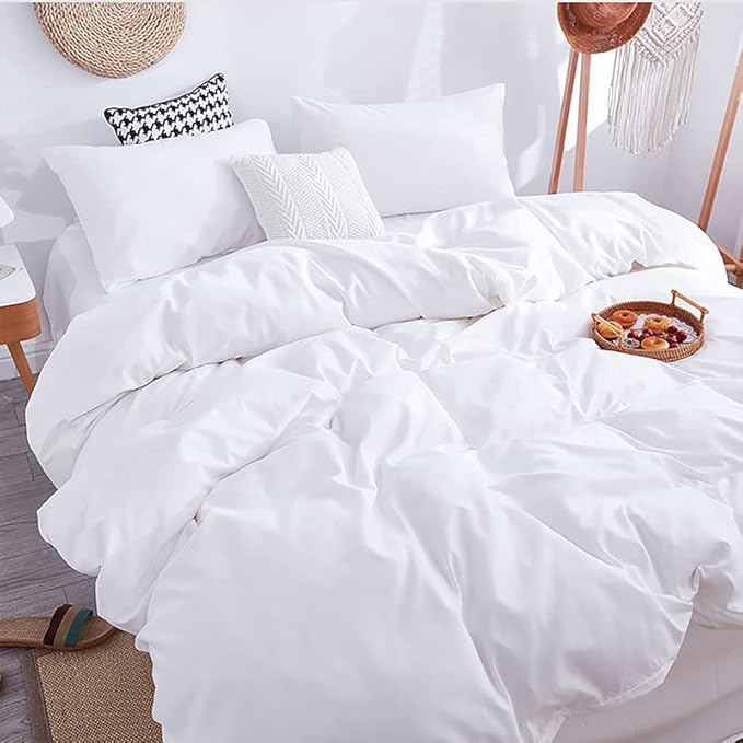 KAREVER White Comforter Twin Kids White Fluffy Bedding Set Soft Durable Twin Comforter