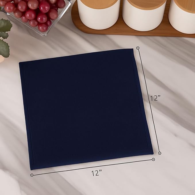 Crystal Ridge Cotton Wash Cloths 12 Pack - Washcloths for Showering, Face and Body, Soft and Highly Absorbent Multipurpose Towels for Bathroom, Kitchen, Spa and Gym - Wash Rags 12 x12 (Navy)
