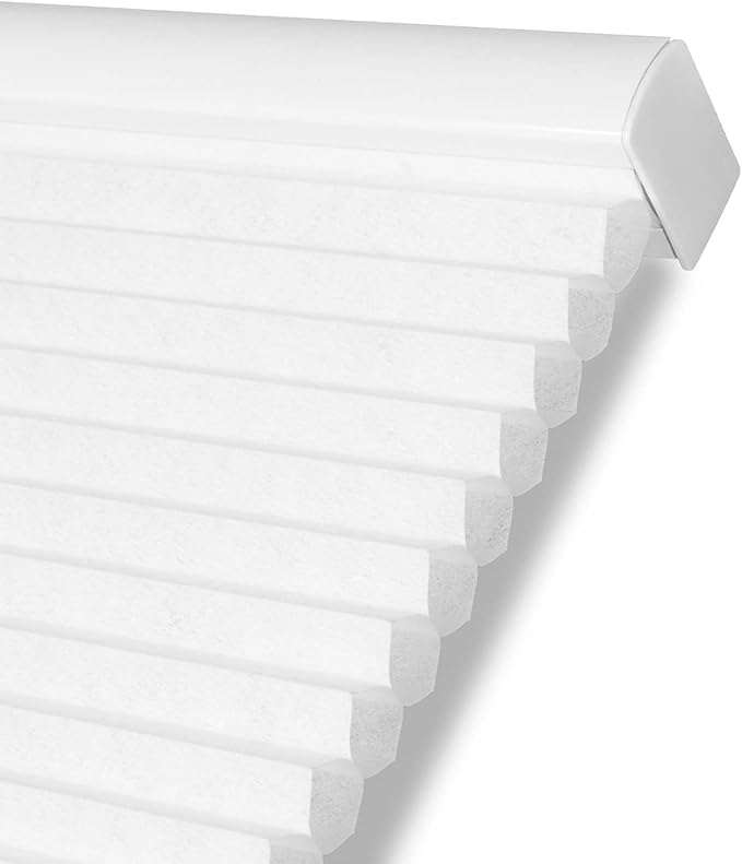 Persilux Light Filtering Cordless Cellular Shades 1.5" Cellular Blinds for Windows, Office, and Sliding Glass Doors, White, 90" W x 60" H