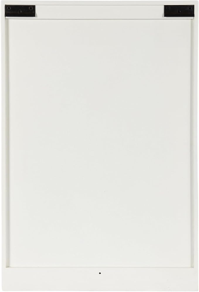 Kate and Laurel Mezzeta Decorative Modern Rectangle Bathroom Cabinet with Mirror, 20 x 5 x 30, White, Wooden Bathroom Mirror with Storage for Bath Medicine Cabinet or Over-The-Toilet Storage Option