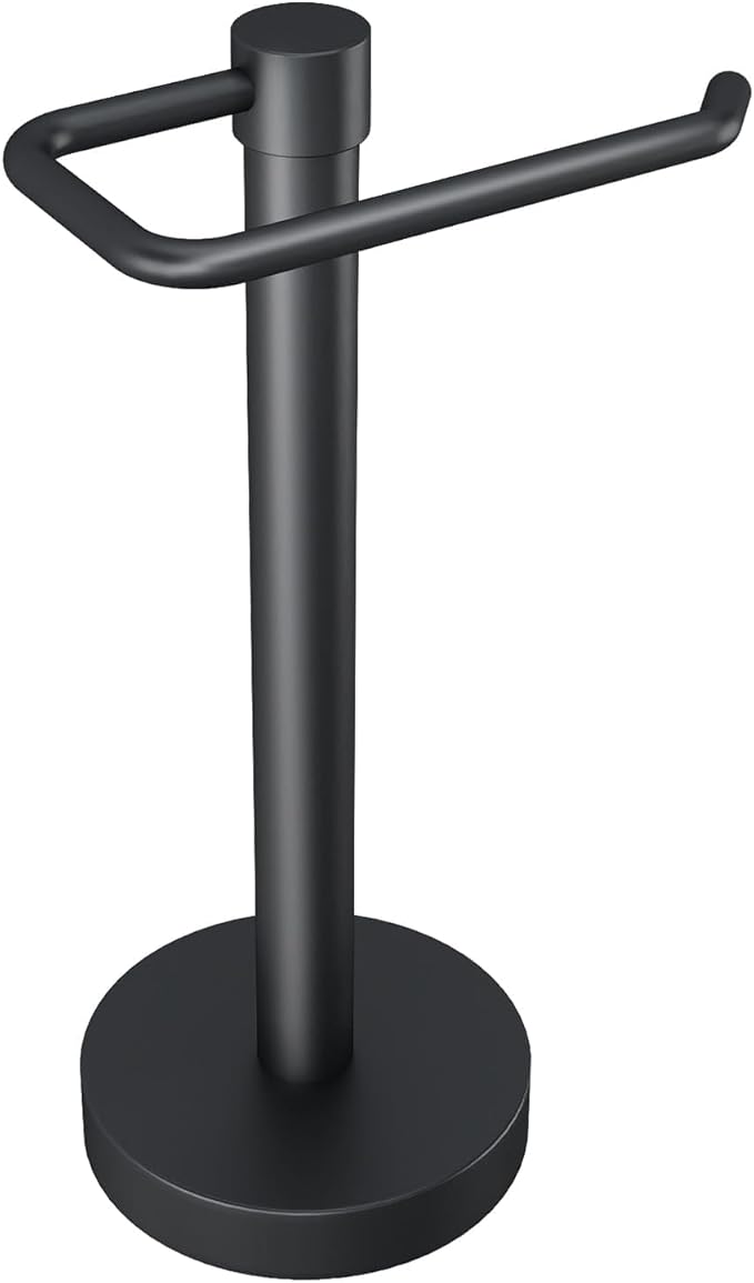 YUMORE Hand Towel Holder Stand Countertop Towel Rack Free Standing Towel Bar Hanger for Bathroom Kitchen Pro Max Matte Black