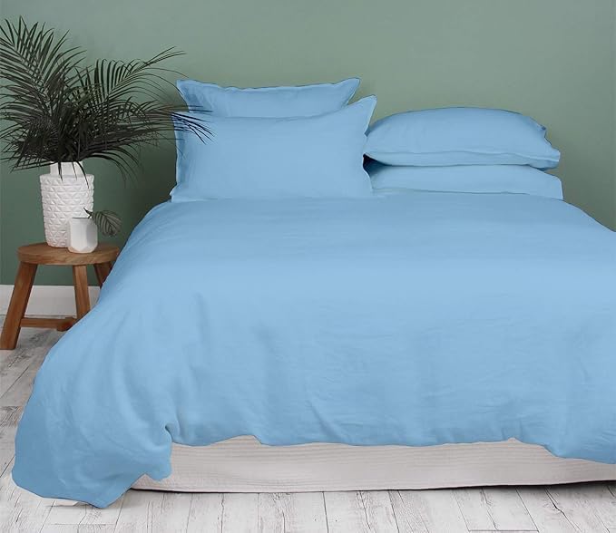 King Size Duvet Cover with Zipper 1000 Thread Count 100% Egyptian Cotton Long Staple Quilt Cover Silky Soft, Breathable with Hidden Zipper Closure 1 Piece Sky Blue Duvet Cover