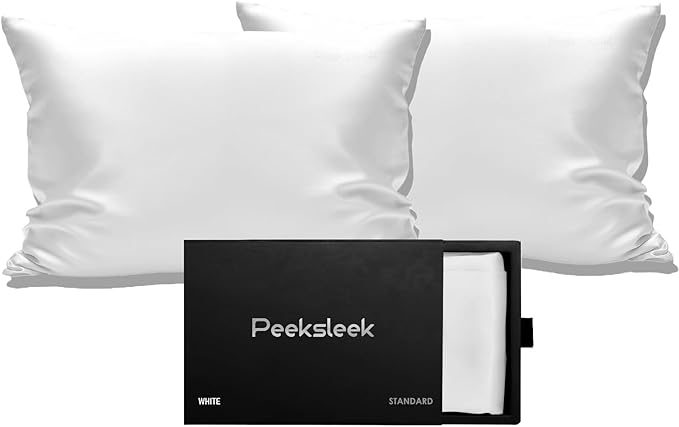 100% Mulberry Silk Pillowcases with Zipper– Luxurious, Anti-Aging Pillow Covers, 22 Momme 6A Grade Silk Pillow Cases 2 Pack for Hair and Skin Care (Silver Grey, Standard)
