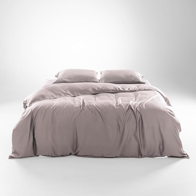 Olive + Crate Tencel Eucalyptus Cooling Duvet Cover Set - Hypoallergenic, Lyocell Tencel Duvet Cover - Soft, Temperature Regulating with Hidden Button Closure & Corner Ties - King Size [Dusk]