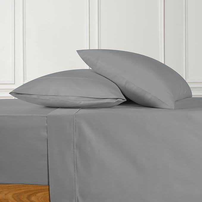 URBANHUT 700 Thread Count Egyptian Cotton Sheets Full Size, 4Pc Sheet Set Soft Luxury Bed Sheets for Full Size Bed, Sateen Weave Hotel Sheets, 16'' Elasticized Deep Pocket - Dark Grey