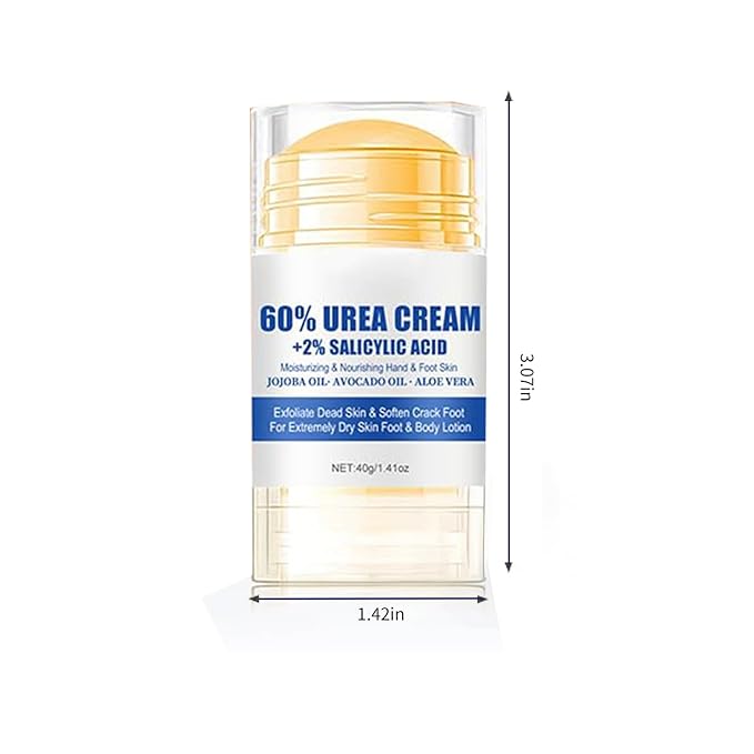 60% Urea Foot Cream Care Stick for Feet Plus 2% Salicylic Acid, 2026 New Urea Heel Stick Cream 60 Percent Foot Callus Remover Cream for Feet Maximum Strength, for Dry Cracked Heels, Hands, Knees (2)