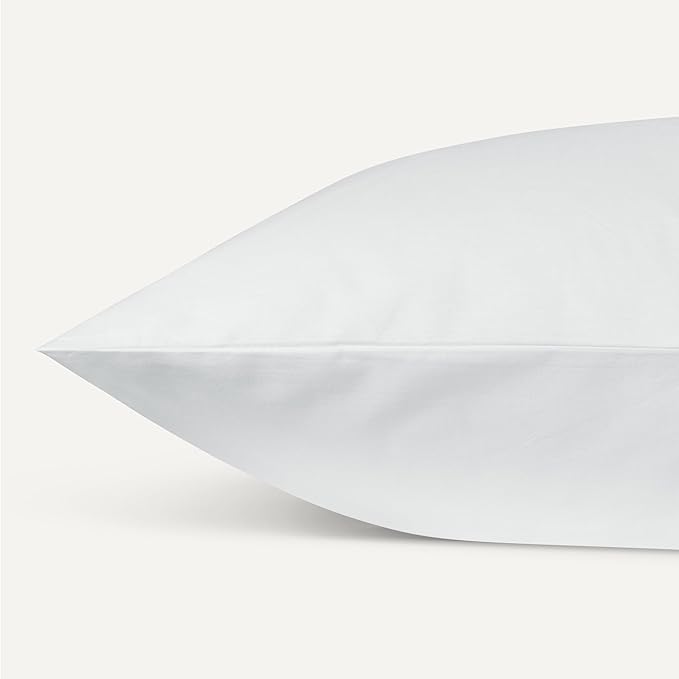Amazon Basics Soft Organic Cotton Sheet Set with 2-Pieces Pillowcase, White, Queen