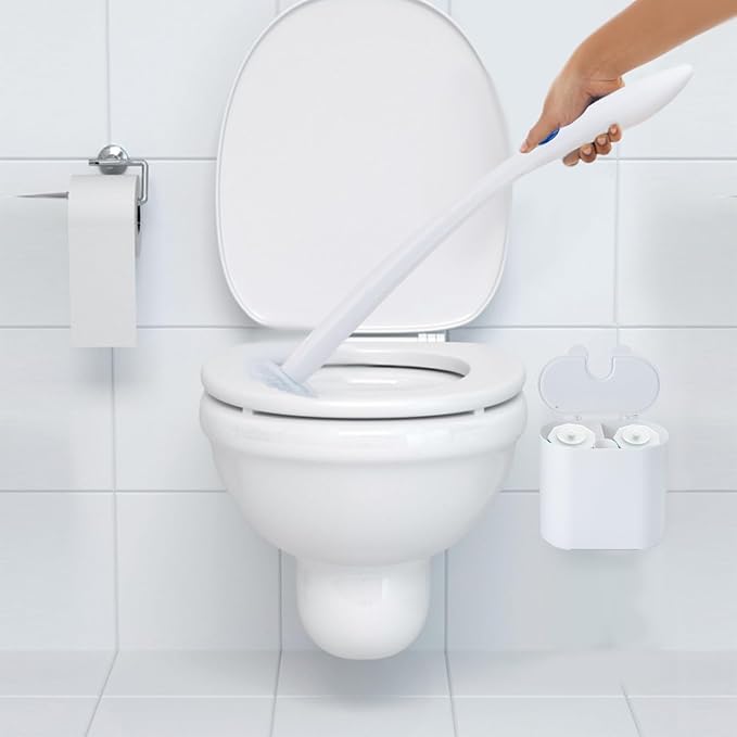 Wall Mounted Holder for Clorox Toilet Wand, Compatible with Clorox Toilet Wand Holder only, Place on Both Sides, White
