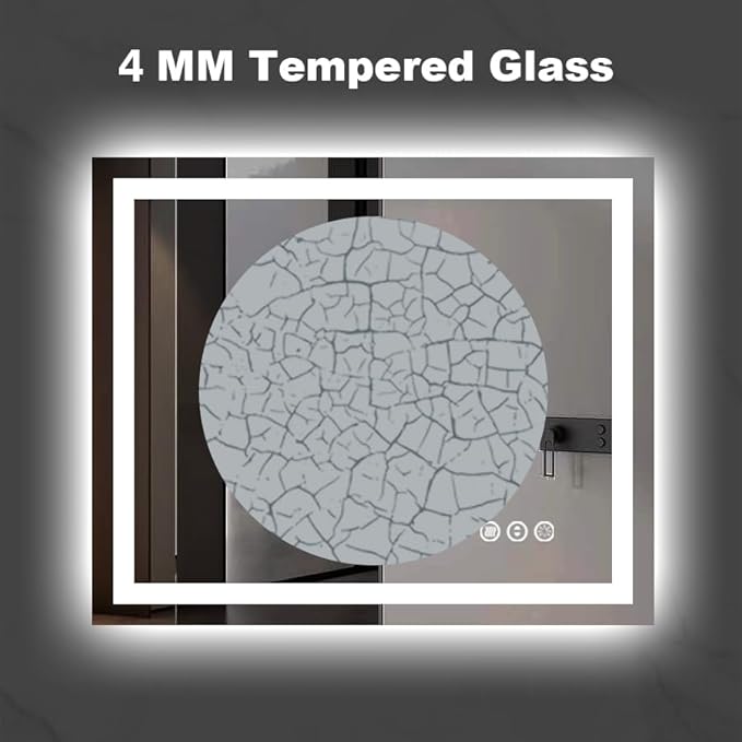 Amorho LED Bathroom Mirror 65" X36" with Front and Backlight, Stepless Dimmable Wall Mirrors with Anti-Fog, Shatter-Proof, Memory, 3 Colors, Double LED Vanity Mirror