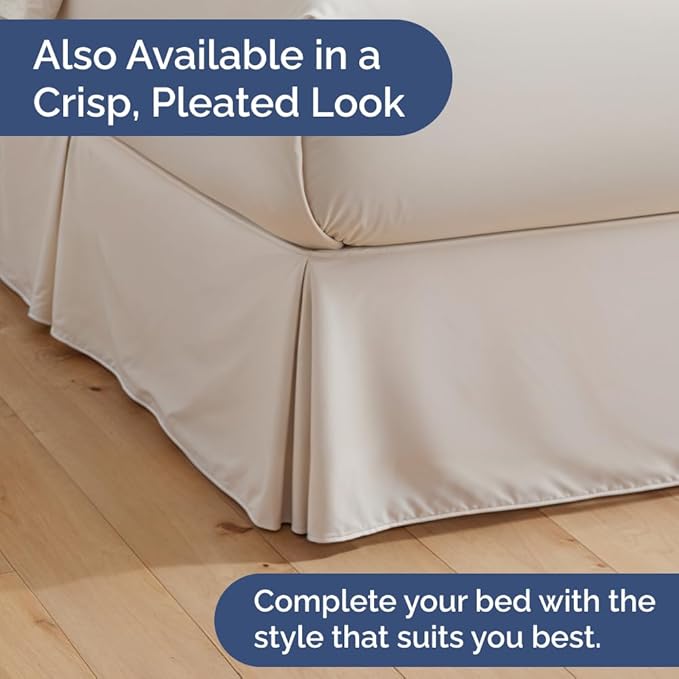 Bedskirt Full Size Ruffle - 18 inch Drop Dust Ruffle Bed Skirt with Platform - Ultra-Soft, Easy Fit, Premium Hotel Quality - Wrinkle, Fade & Shrink Resistant - for Women, Men, Kids and Teens - White