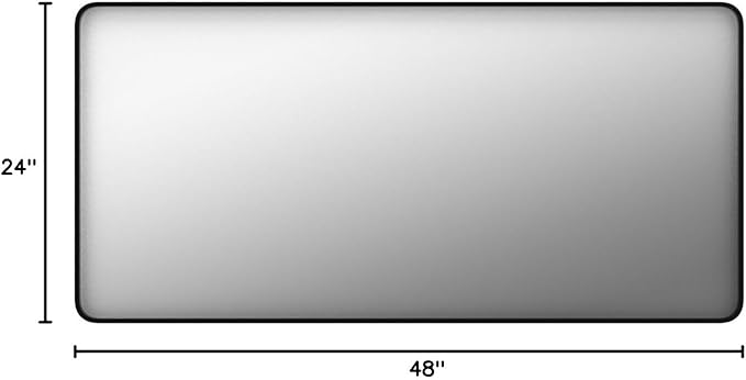 TETOTE 48 x 24 Inch Black Frame Mirror, Bathroom Vanity Mirror for Wall, Modern Rectangle Round Corner Matte Framed Mirror (Horizontal/Vertical)