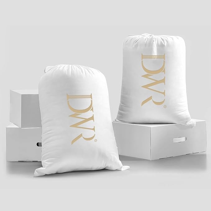 DWR Heavyweight Down Feather Fibers Comforter Full/Queen, Ultra-Soft Cotton Blend Fabric, High Fill-Power 55oz Overfilled Winter Warm Hotel Duvet Insert for Cold Weather/Sleeper (90x90, White)
