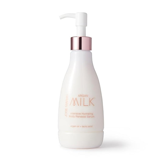 Josie Maran Argan Milk Body Serum - Nourishing Body Milk Enriched with Argan Oil to Deeply Hydrate Skin - Enriched with Pineapple Enzymes to Gently Exfoliate (13.4 Oz)