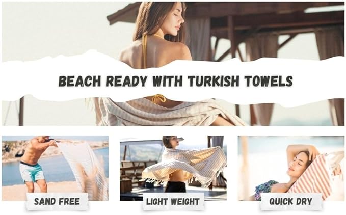 Bazaar Anatolia Turkish Beach Towel – 100% Cotton, Quick Dry, Sand Free Towel for Bathroom, Travel, Camping – Oversized 71x39 Inches – Arpa Mint
