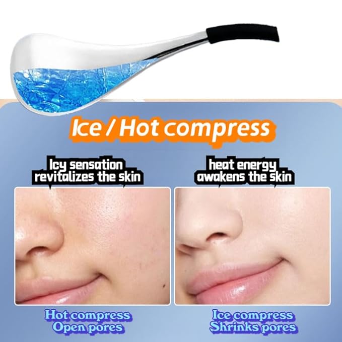 Ice Globes for Face & Eyes, Unbreakable Stainless Steel Cryo Sticks for Beauty Routines, Facials Cold Roller Cooling Globes for Puffiness, Wrinkles, Dark Circles, Headaches(White)