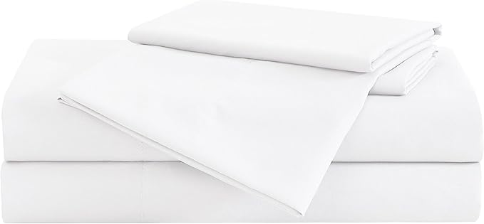 London Fog Garment Washed Solid Sheet Set White Microfiber 4-Piece King Sheet Set, Solid Themed, Deep Pocket, Adult and Teen, Oeko-TEX Certified