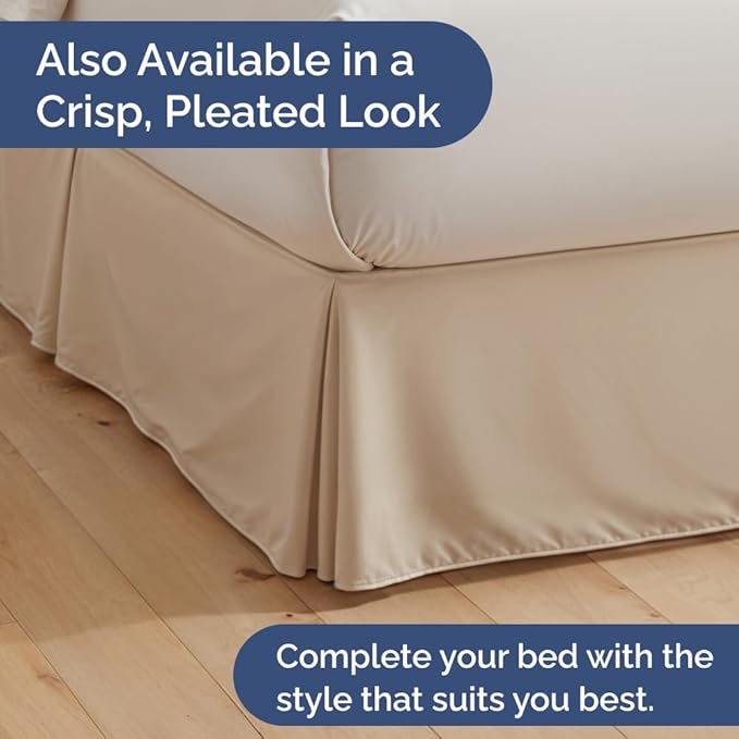 Bedskirt Full Size Ruffle - 12 inch Drop Dust Ruffle Bed Skirt with Platform - Ultra-Soft, Easy Fit, Premium Hotel Quality - Wrinkle, Fade & Shrink Resistant - for Women, Men, Kids and Teens - Cream