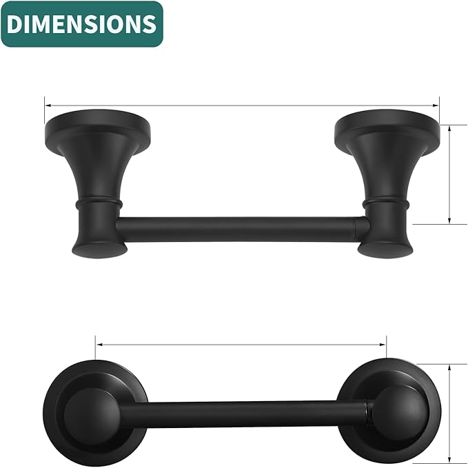 Hoimpro Wall Mounted Rustproof Toilet Tissue Paper Holder Bathroom Accessories Toilet roll Paper Hanger, Black