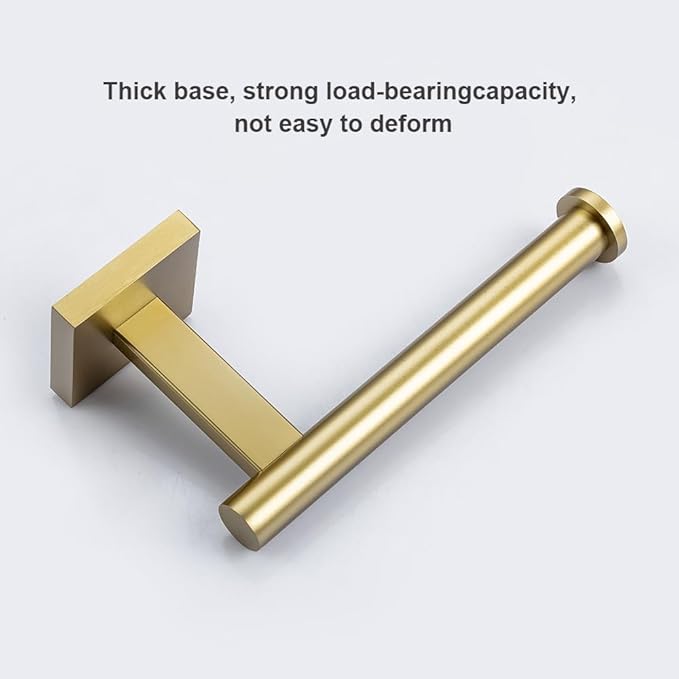 Luxury Brushed Gold Toilet Paper Holder Wall Mounted Bathroom Toilet Paper Roll Holder Toilet Tissue Holder Warm Elegant Finish 304 Stainless Steel Tissue Roll Holder for Bathroom Washroom Kitchen