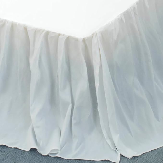White Bed Skirt King Size Ruffled Bed Skirt with Split Corners, King Bed Skirt 22 Inch Drop, King Size Bed Skirt White for Ruffled Bed Skirt with Split Corners, Bed Skirt King Size